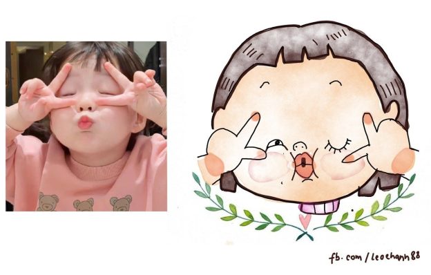 Vẽ chân dung mọi độ tuổi đáng yêu